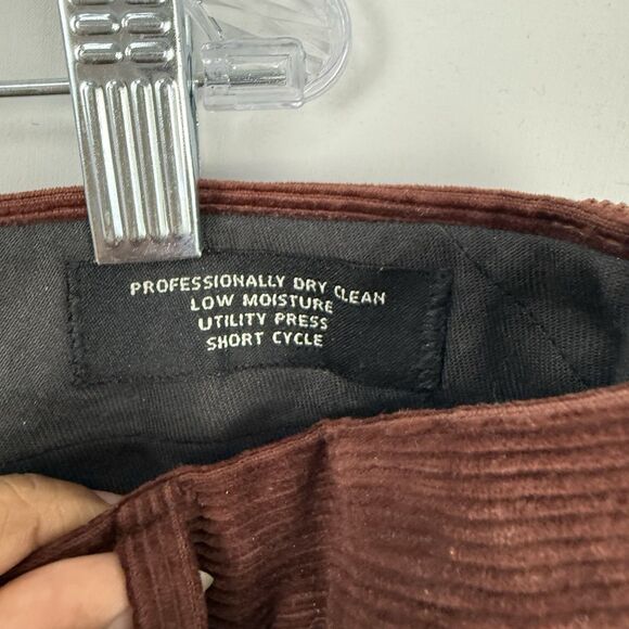 VTG Jos. A. Bank Mens Pants Red Corduroy Straight Cuffed Pleated Chinos Size 35 - Picture 7 of 15